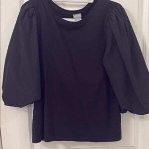 Chico's Black Puff Sleeve Blouse
